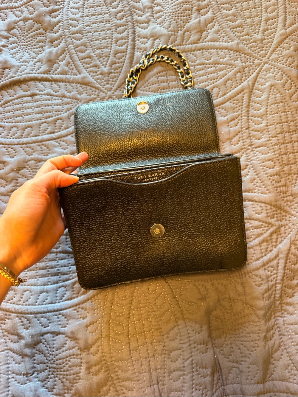 Tory Burch Britten Crossbody Bag - Black & Silver - Picture 6 of 11